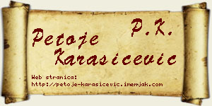 Petoje Karašićević vizit kartica